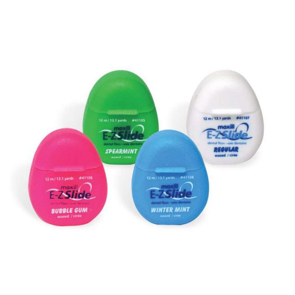 E-Z Slide Waxed Dental Floss, 13 Yard (12 m), Assorted, 100/Bag
