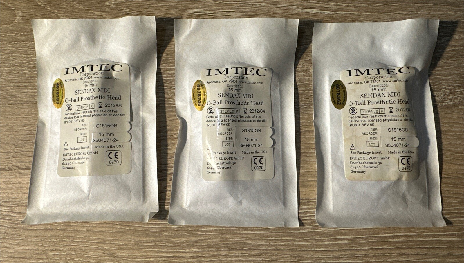 IMTEC Sendax MDI O-Ball Prosthetic Head 15mm Each