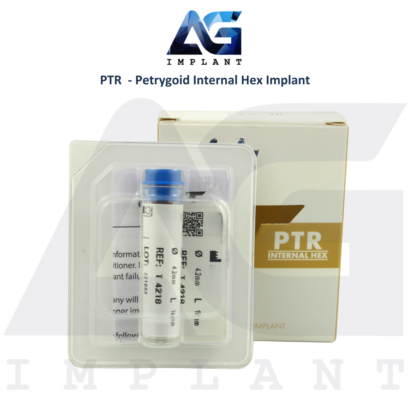 PTR – Petrygoid Int Hex Dental Fixture 2.42mm Connection System Ø4.2mm RBM
