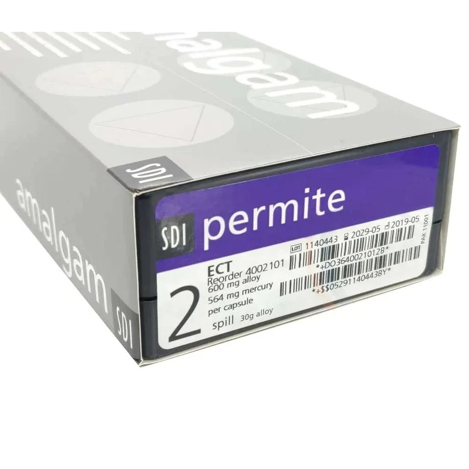 Dental SDI PERMITE ECT High Compressive Non Gamma 2 Amalgam 50 Capsule SPILL 2