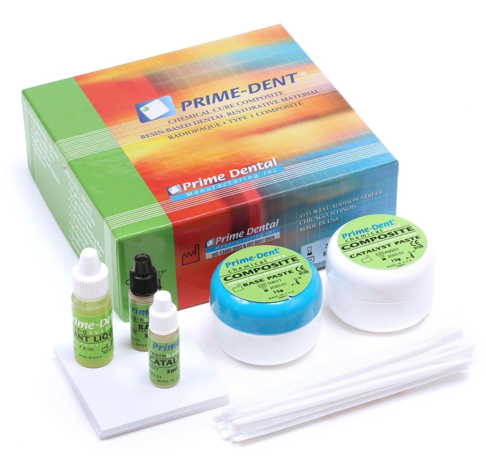 Prime-Dent® Chemical Cure Composite Deluxe Kit 15 Grams With Bond