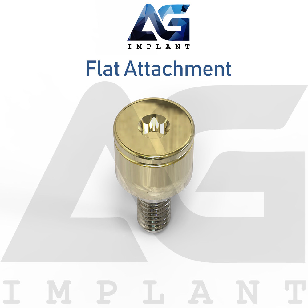 20 Flat Attachment Titanium Overdenture Dental Int Hex Connection 2.42mm