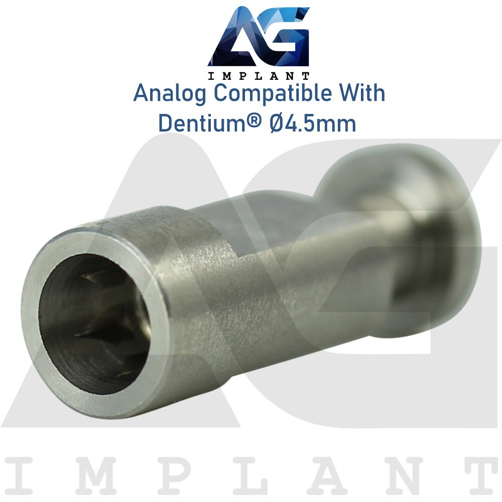 10 Dent!um® Compatible Fixture Analog 4.5mm Int Hex Connection Stainless Steel