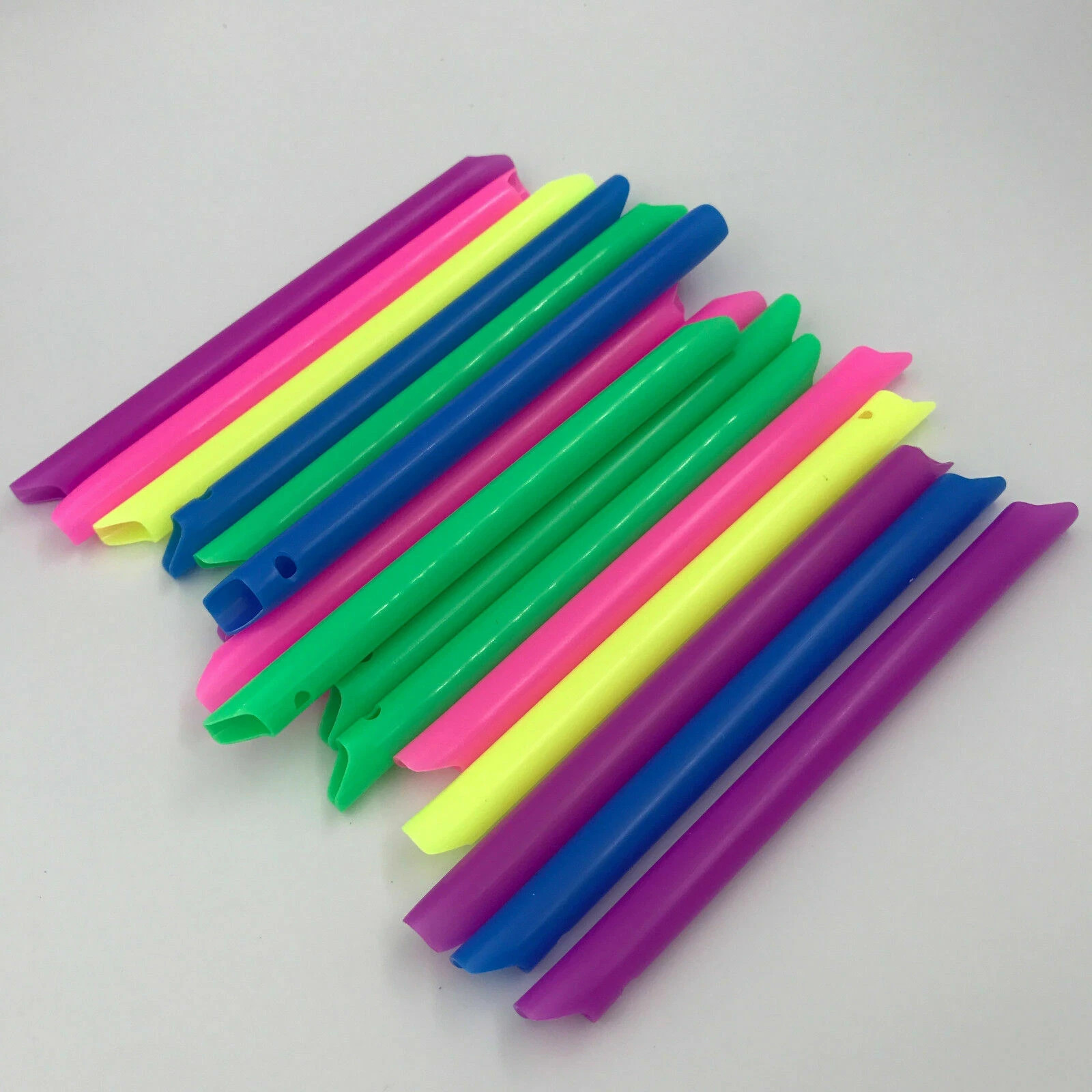 500 Pcs Dental Evacuation High Volume Suction Vented HVE Tips Rainbow 44mm*11mm