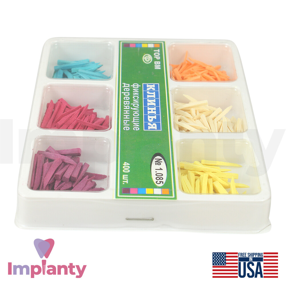 Dental Interdental Fixing Wooden Wedges Dental Restoration 400pcs 6 Types