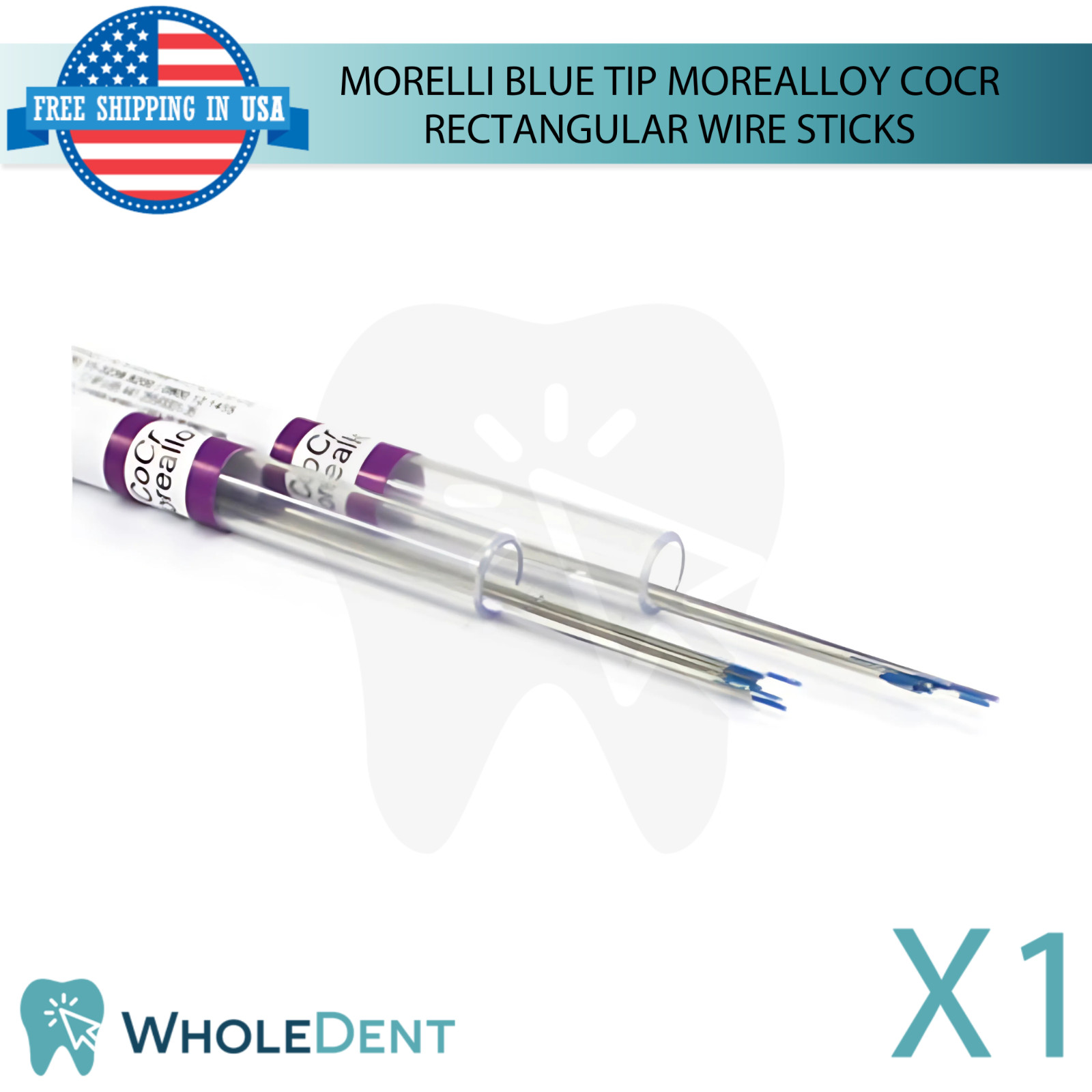 Orthodontic Dental Morealloy CoCr Blue Tip Rectangular Wire Sticks 10pcs Morelli
