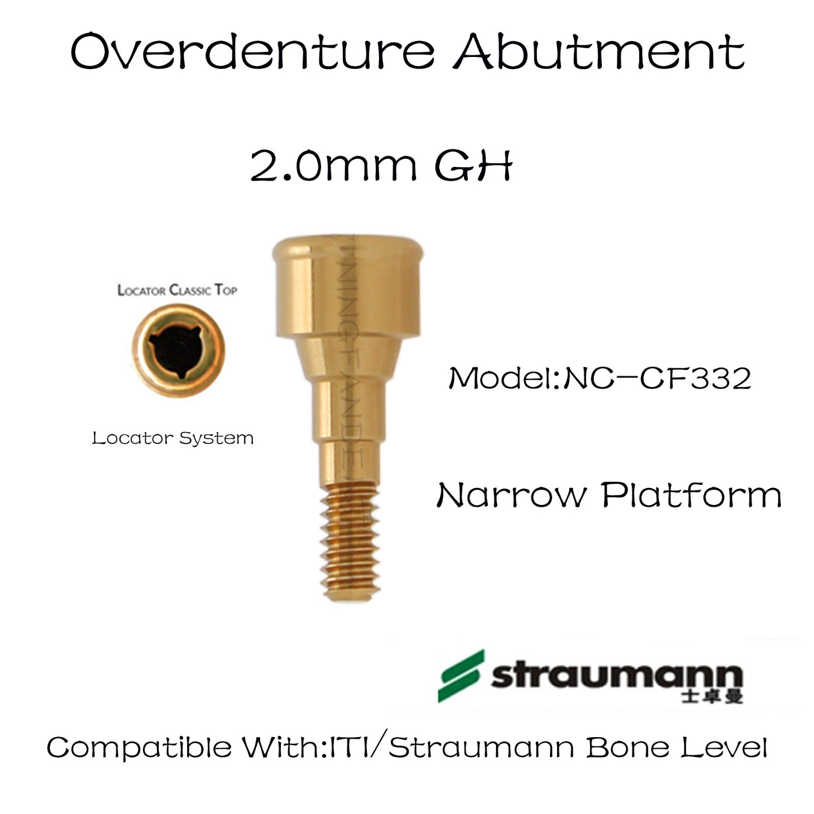 Straumann/ITI-Bone Level NC Dental Overdenture Locator Abutments For 1-5mm GH