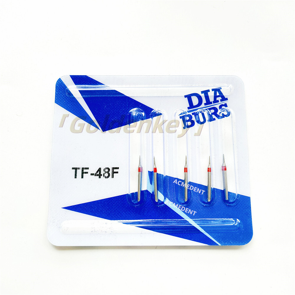 TF Type Fine Dental Diamond Burs High Speed Handpiece Friction Grip 5Pcs/Card
