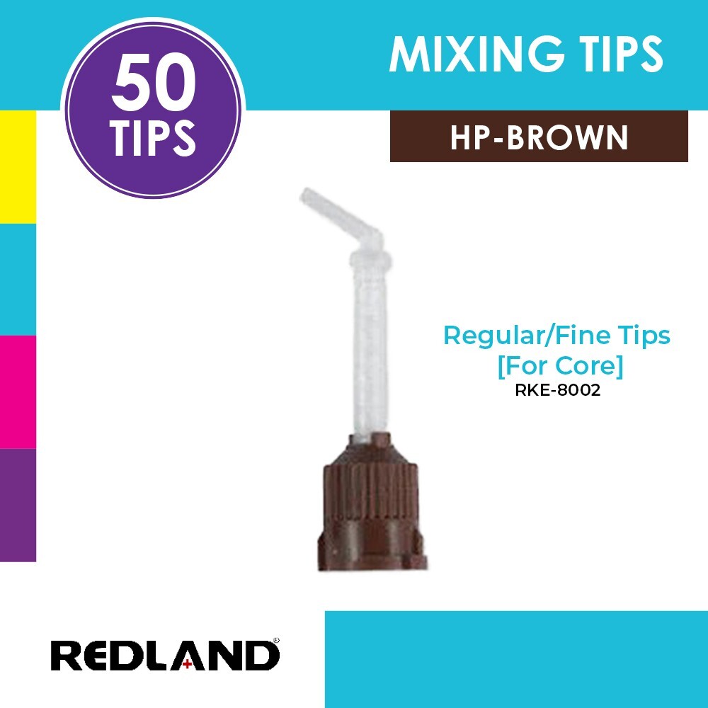 REDLAND Brown Tips Wide with Intraoral (Fine) Tips for Panavia SA Cement 50/Bag