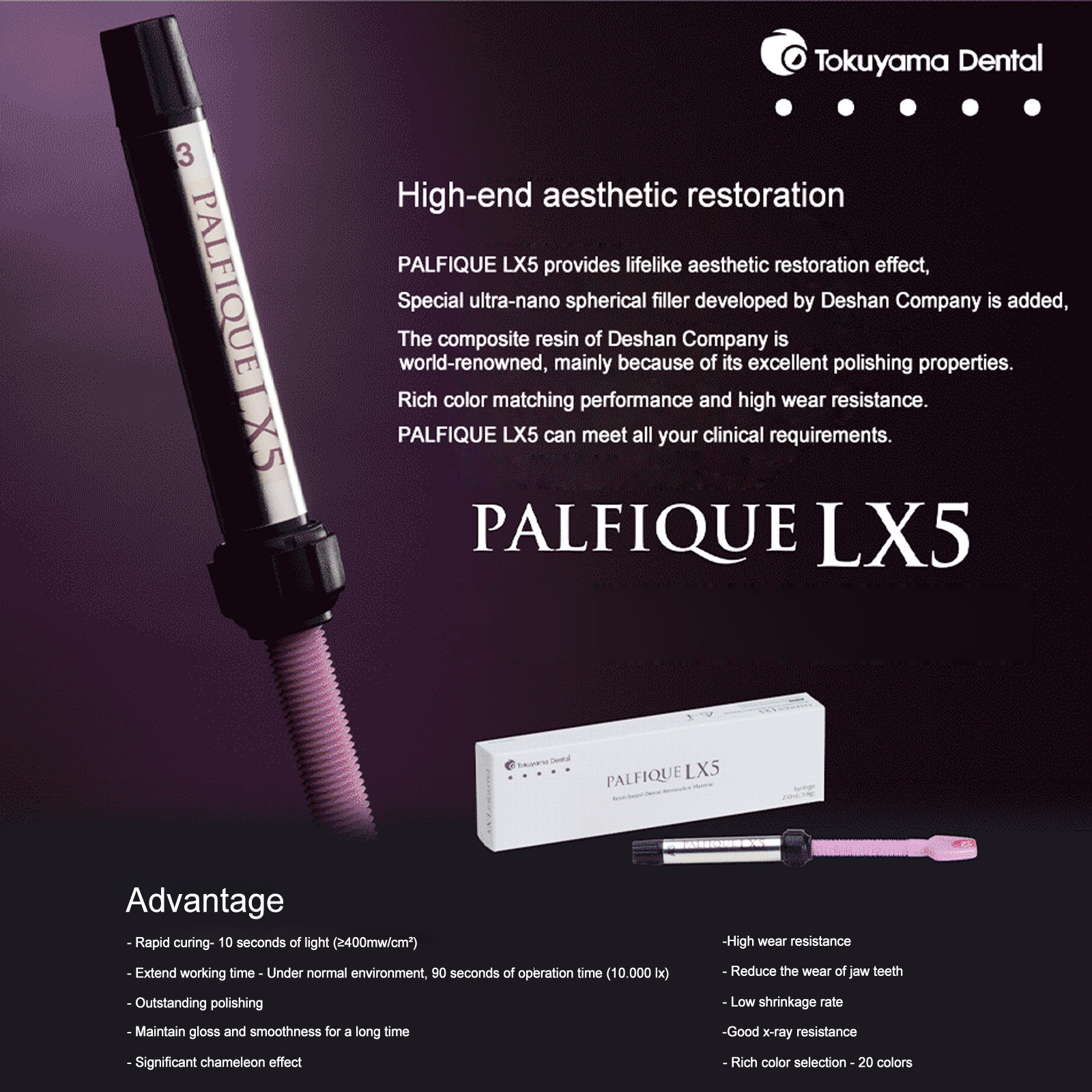 Palfique Tokuyama LX5/Dentex Universal Resin Based Dental Restorative Composite