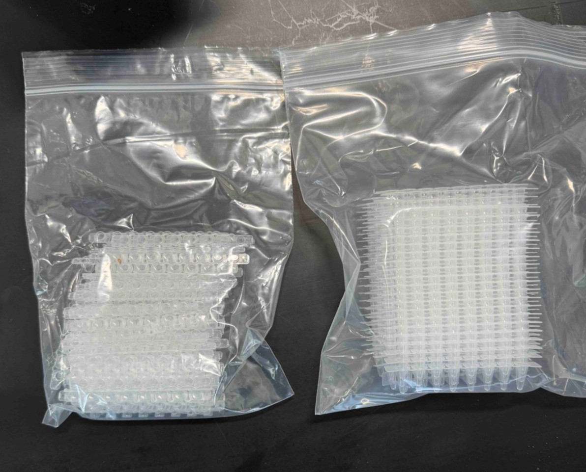 AXYGEN PCR Strip Tubes 0.1mL 8-well strip w/optical caps 125 strips exp 24/10/17