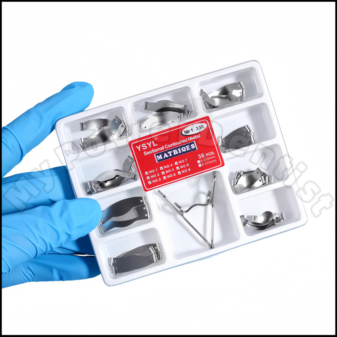 5Box Dental Matrix Band for Molar Restoration Sectional Contoured Metal Bands