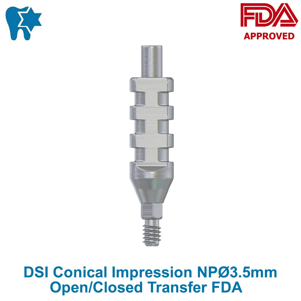 5x DSI Dental Conical Impression Narrow Platform NP Ø3.5mm Open Closed Transfer
