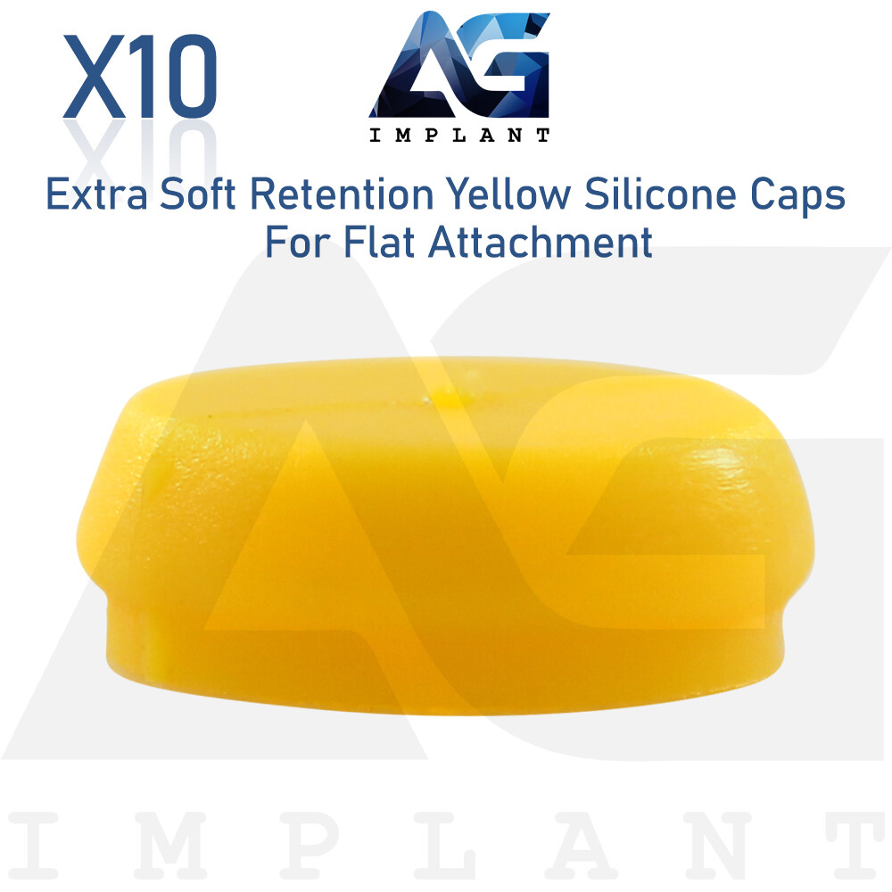 10 Extra Soft Regular Silicone Caps For Flat Attachment Dental Overdenture
