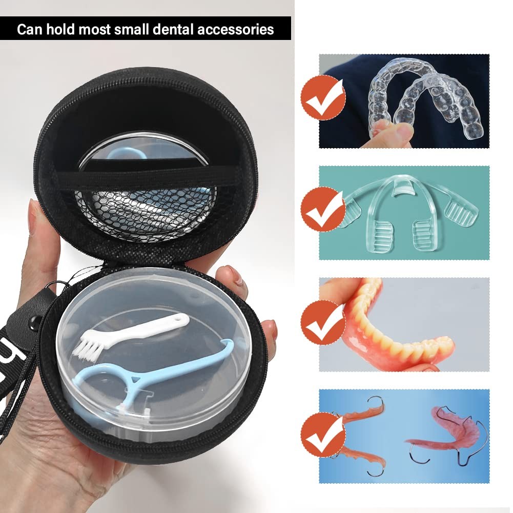 Gxamz Orthodontic Retainer Organizer Bag Aligner Case Travel Black regular