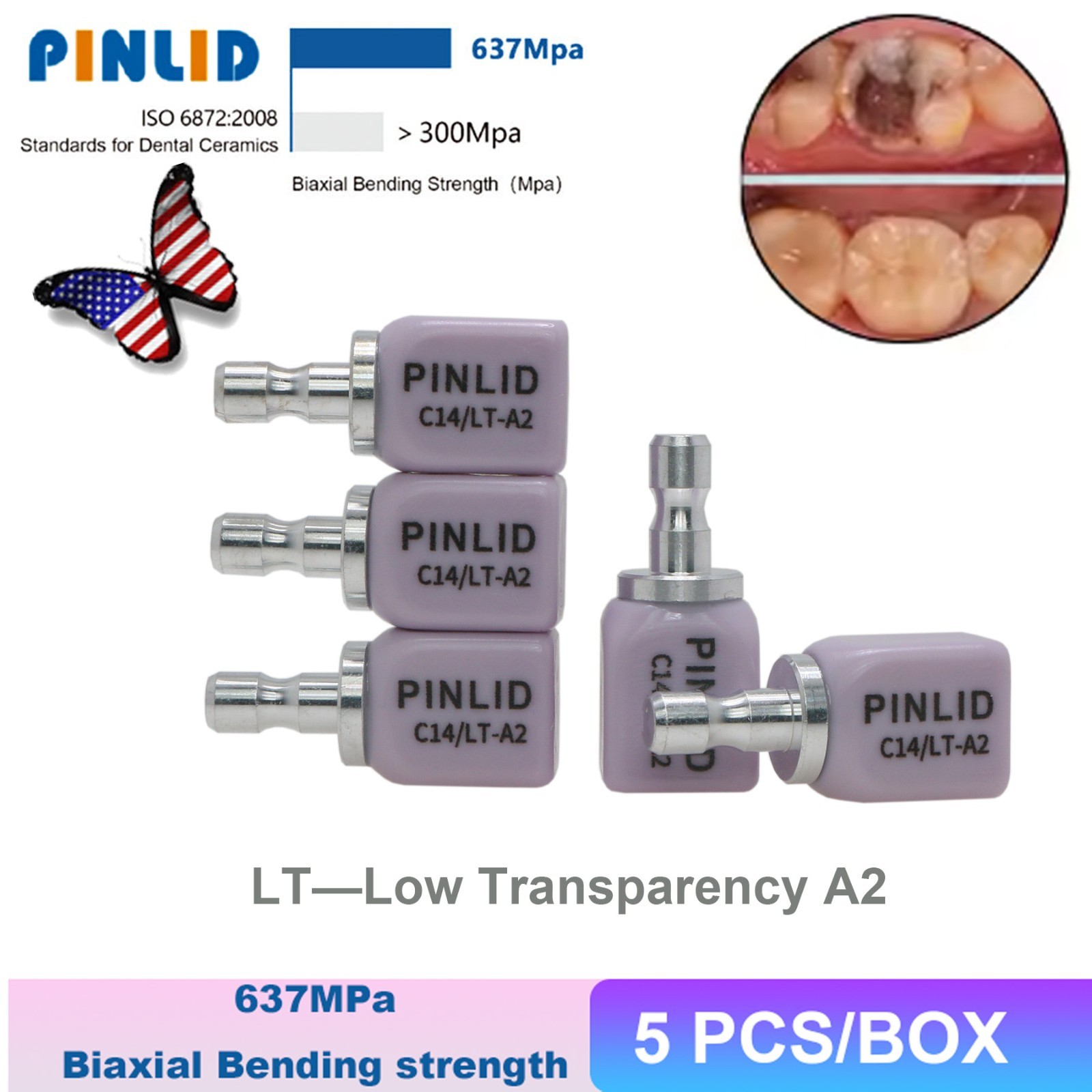 A1 A2 A3 C14 Dental Glass Ceramic Lithium Dislicate Blocks Cerec Emax CAD CAM