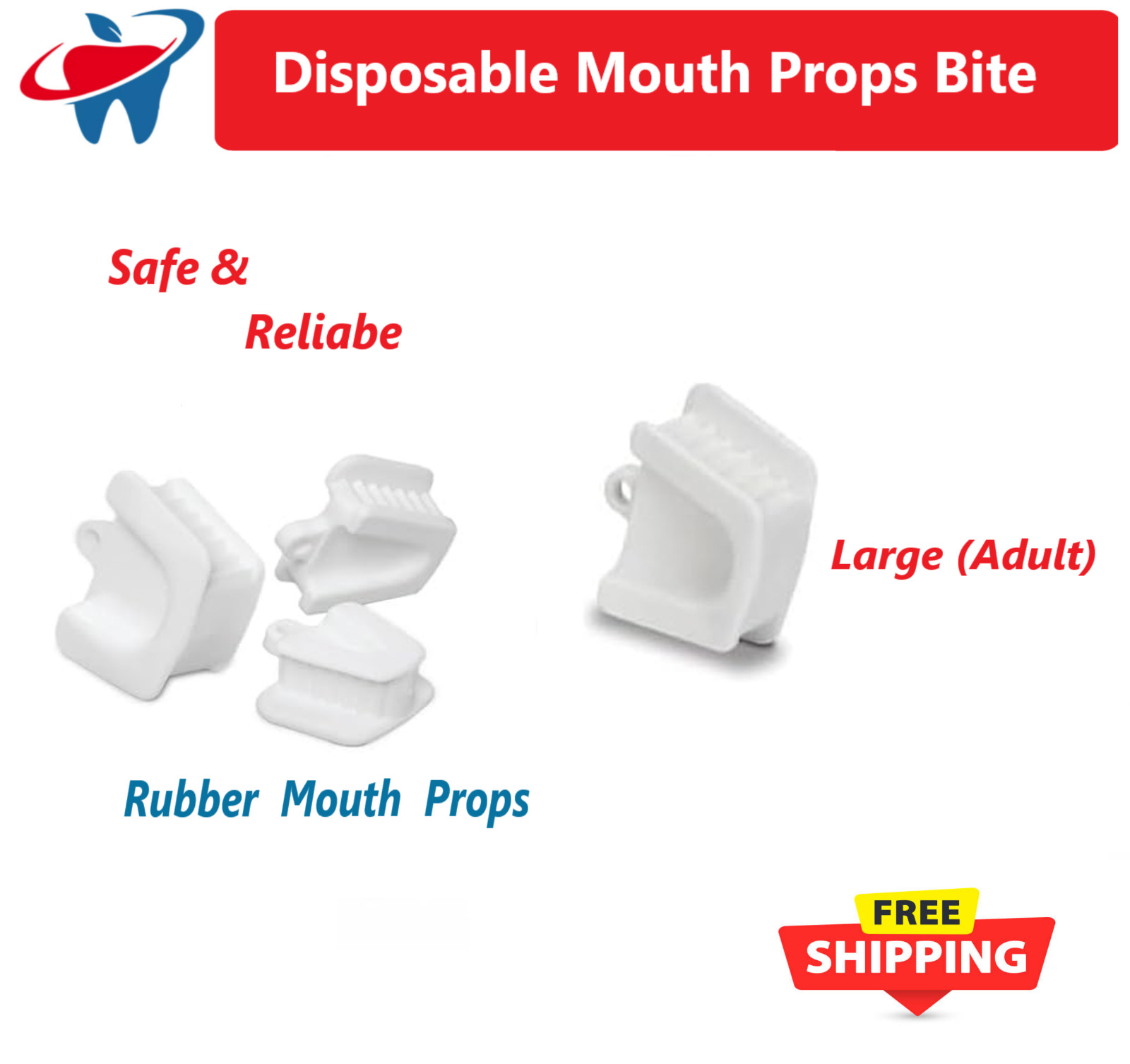 Dental Ortho Piercing Disposable Mouth Props Bite Blocks 48 pcs – Medium, Large