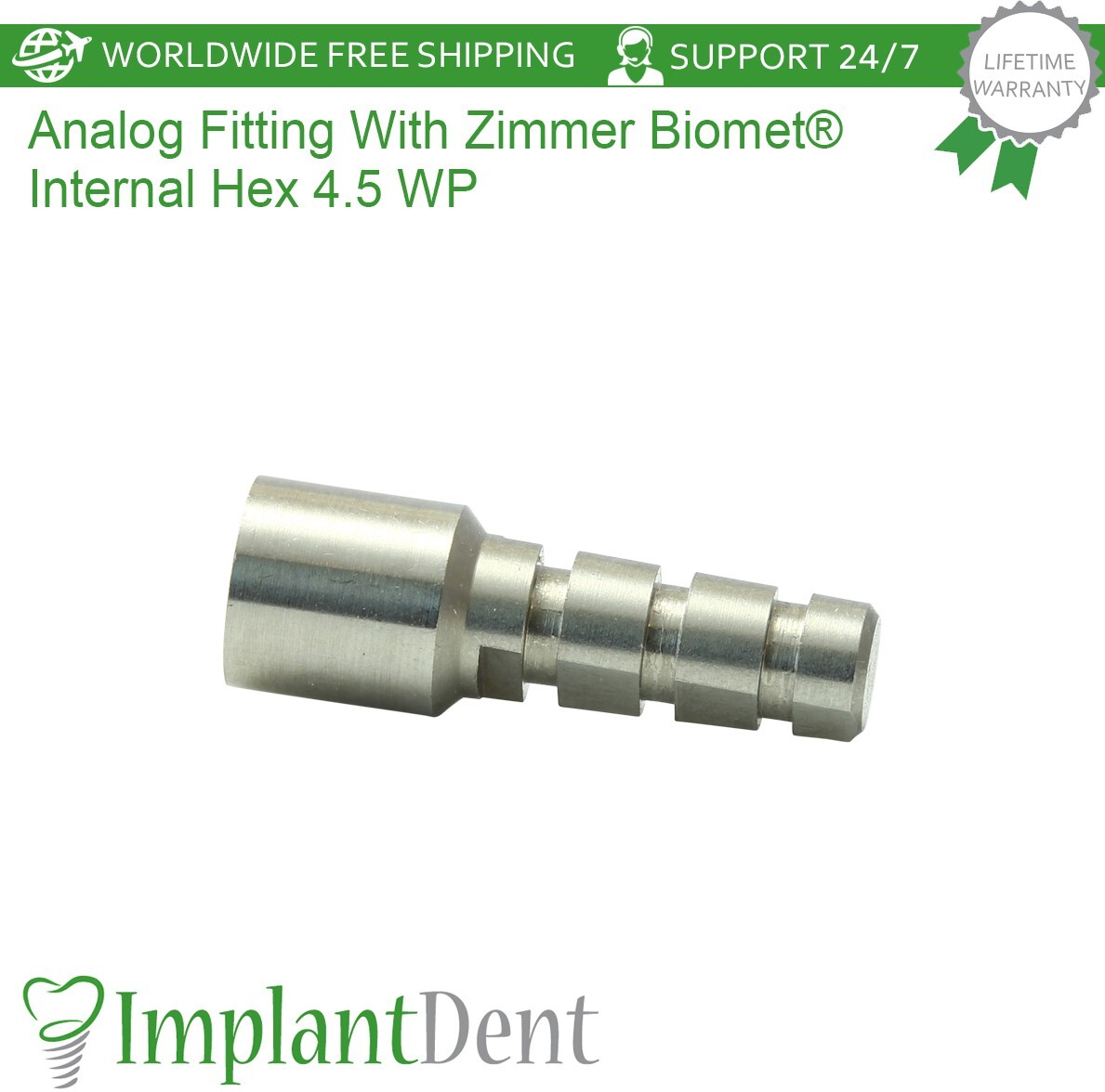 X10 Analog Compatible With Zimmer Biomet® 4.5mm WP Internal Hex Component Dental
