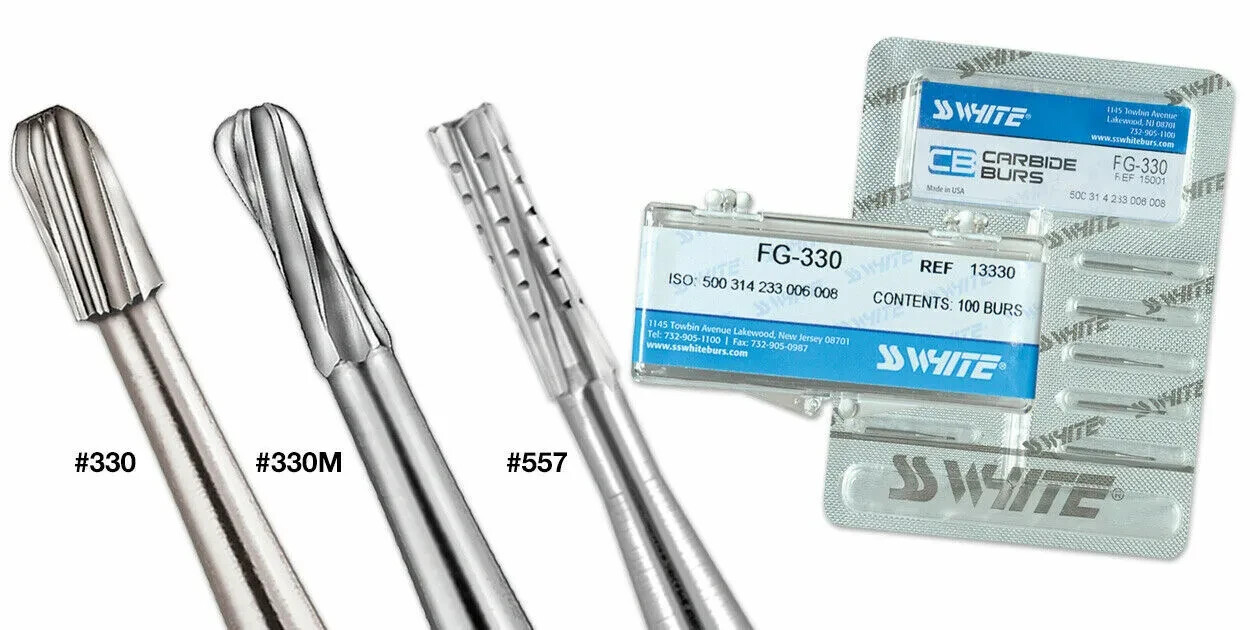 SS White Operatory Carbide Burs FG-330 Pear Shape clinic pack 13330 100/Pack