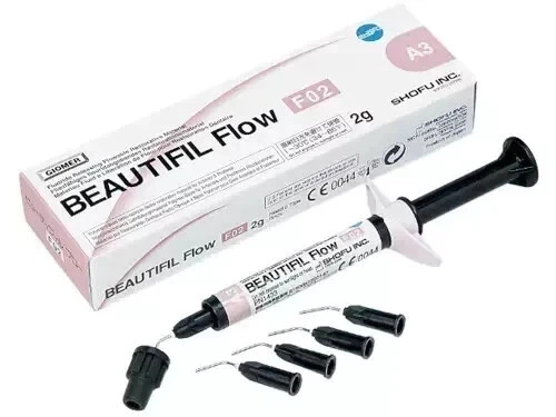 Shade A1/A2/A3 Shofu Beautifil Flow 2gm F02 Flowable Composite Flouride Release