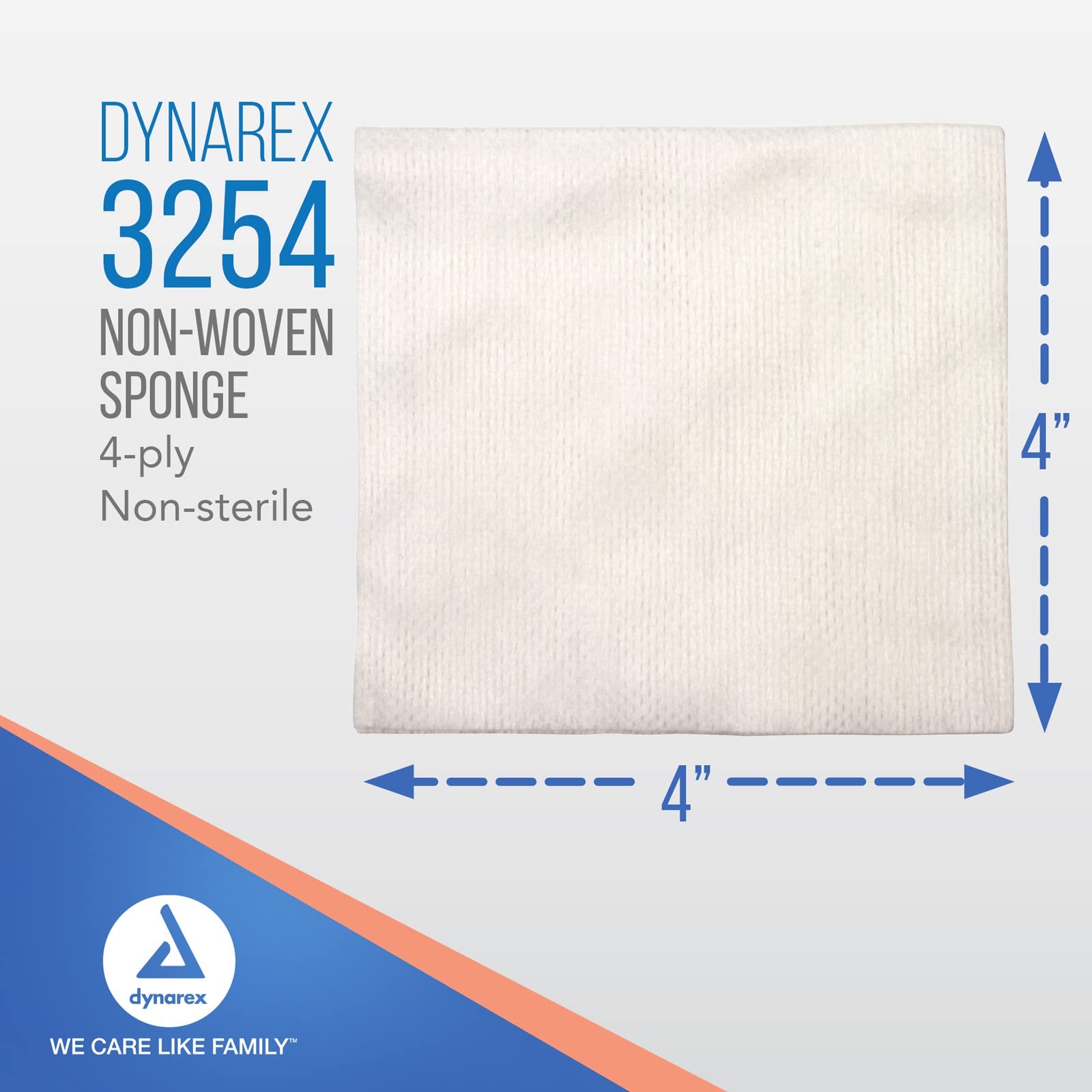 Dynarex Non-Woven Sponges, Non-Sterile, Gauze for Cleansing, 10 Pack