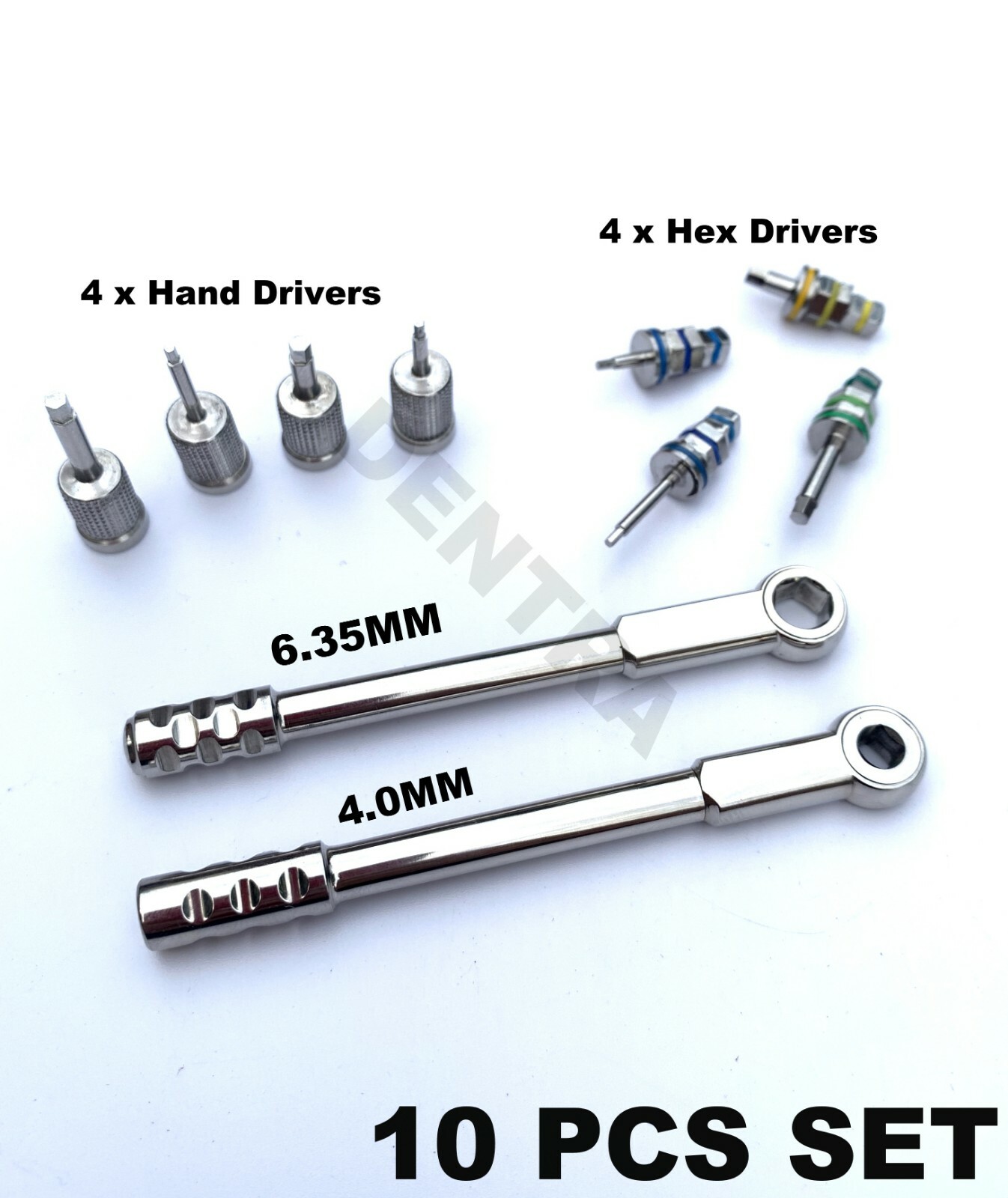 Dental Implant Wrench Ratchet 4.0mm & 6.35mm & Hand Drivers Hex CE