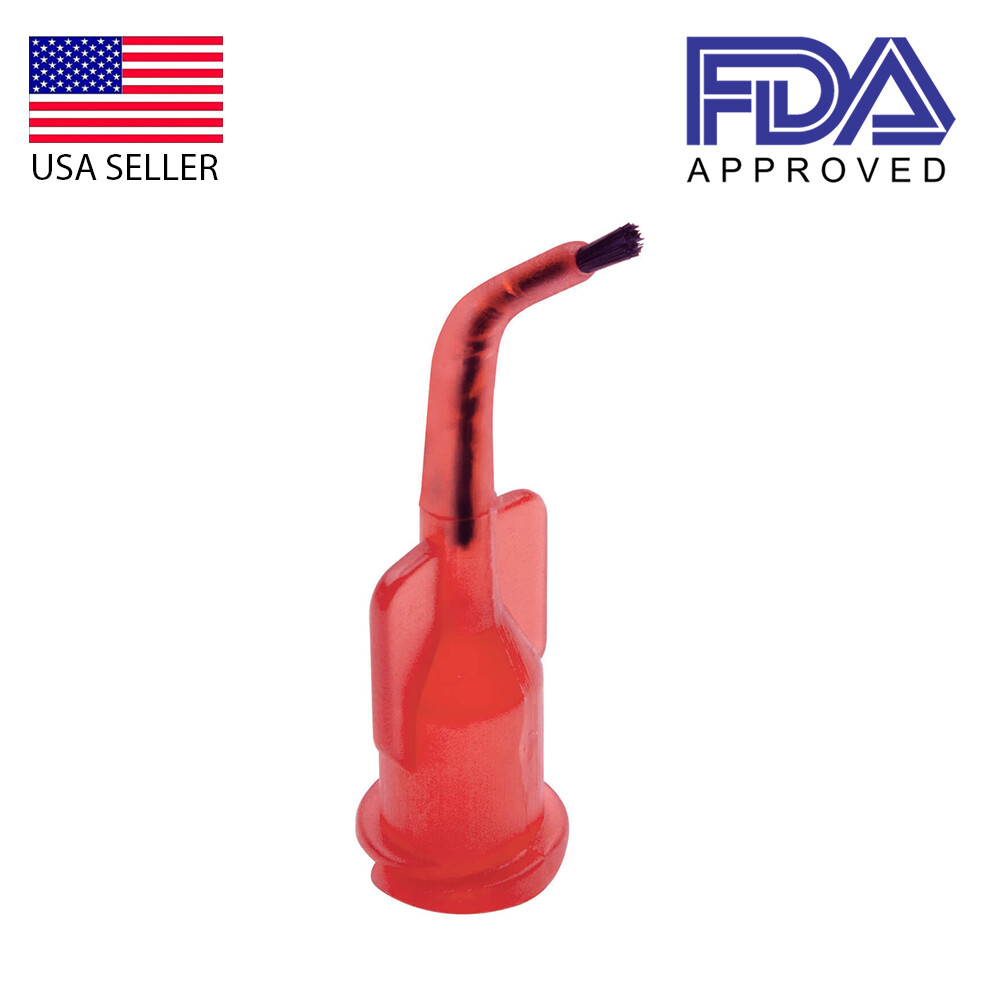 Vista Dental Spira-Flo™ Brush Tips Red for Viscous Material Delivery 25-200