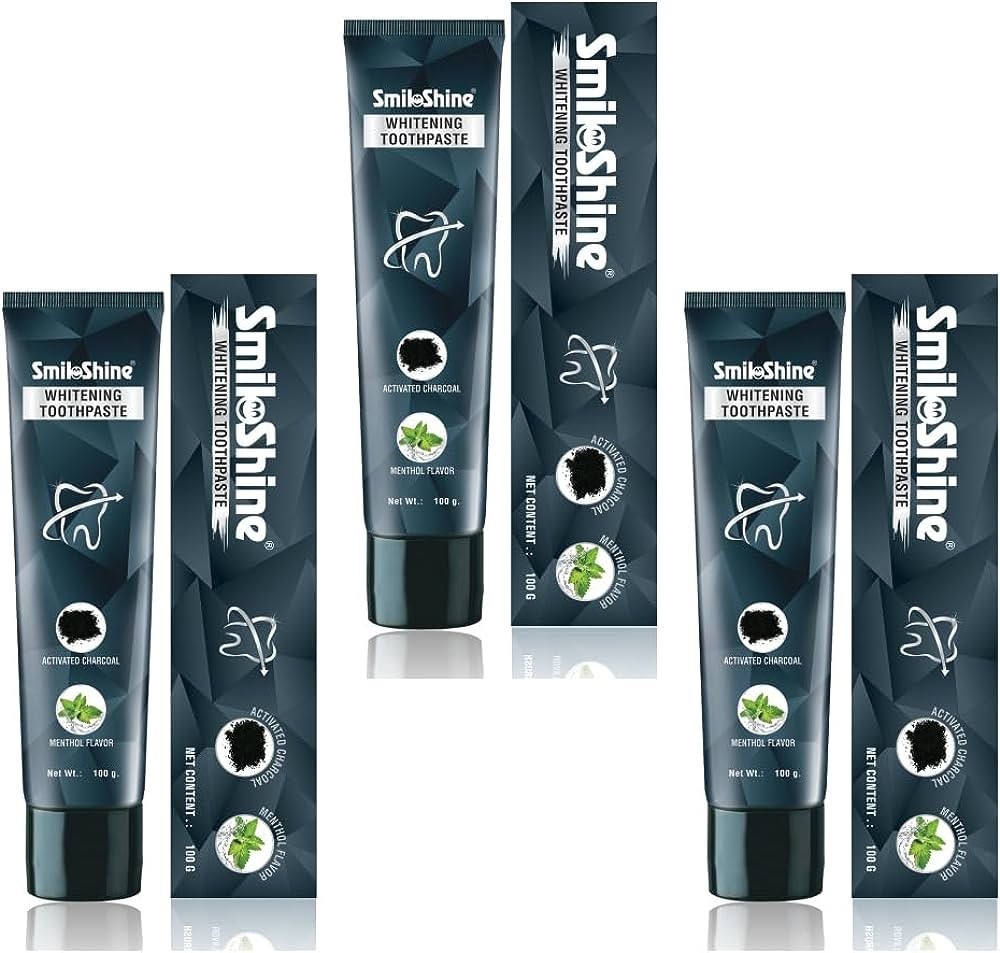 SmiloShine Dental Teeth Whitening Toothpaste with Activated Charcoal (Free Ship)