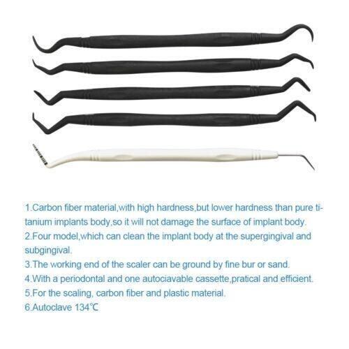 Dental Implant Cleaning Kit Carbon Fibre Scaling Periodental Abutment 5 Pcs/Set