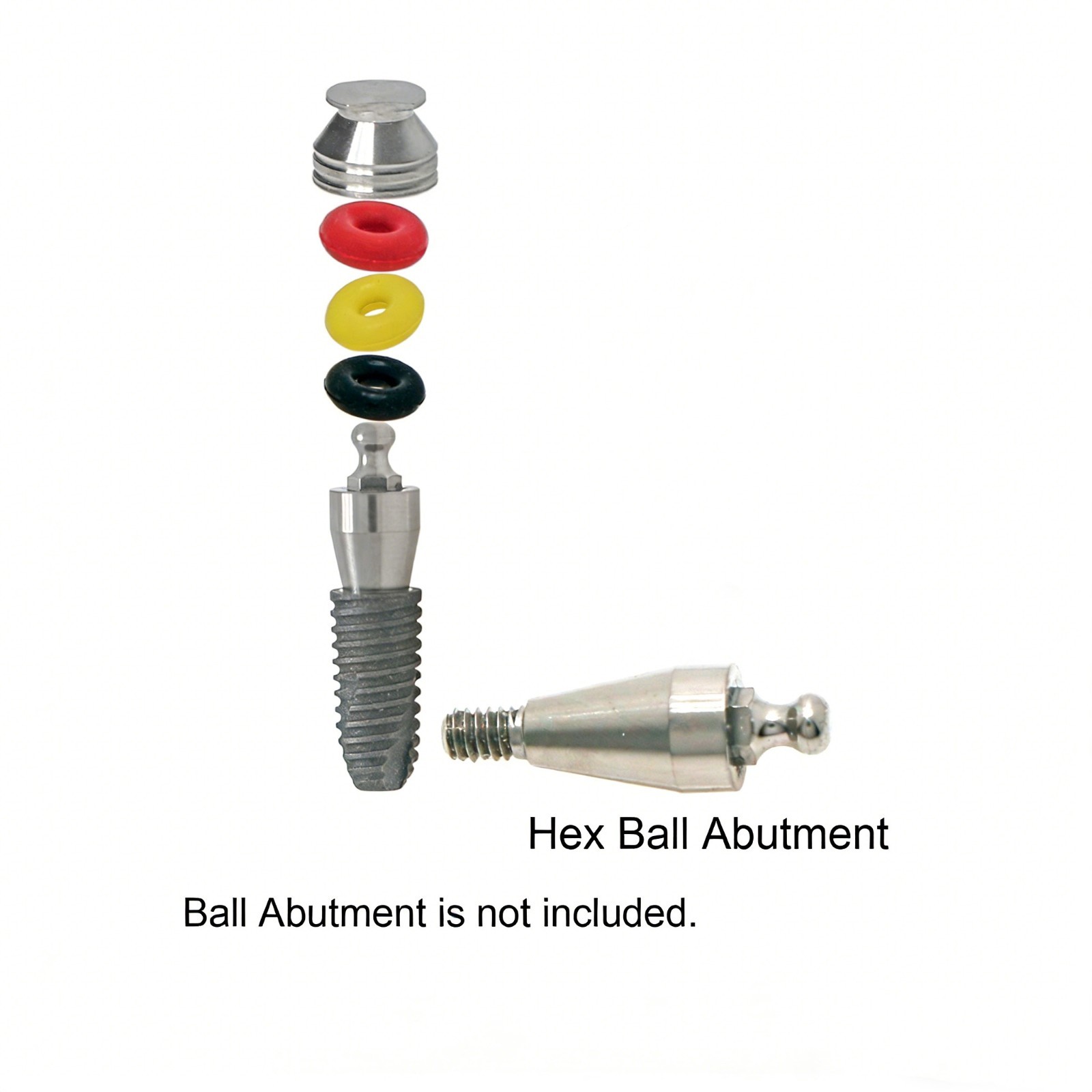 US Hiossen Hex Ball Abutment Dental O-Ring Attachment Metal Housing Retainer Kit