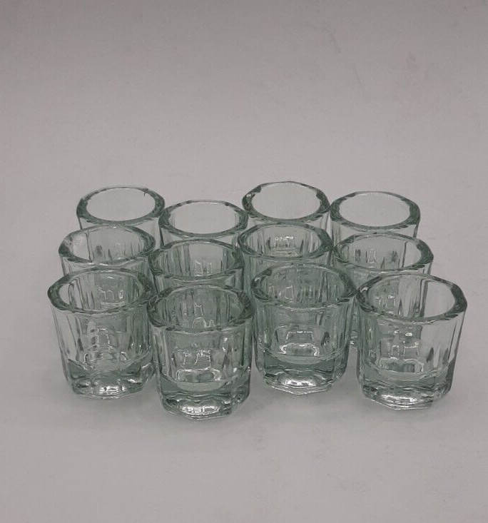 12 Pieces Clear Glass Dappen Dishes Tiny Mixing Bowls Dental Hobbies Nails NEW