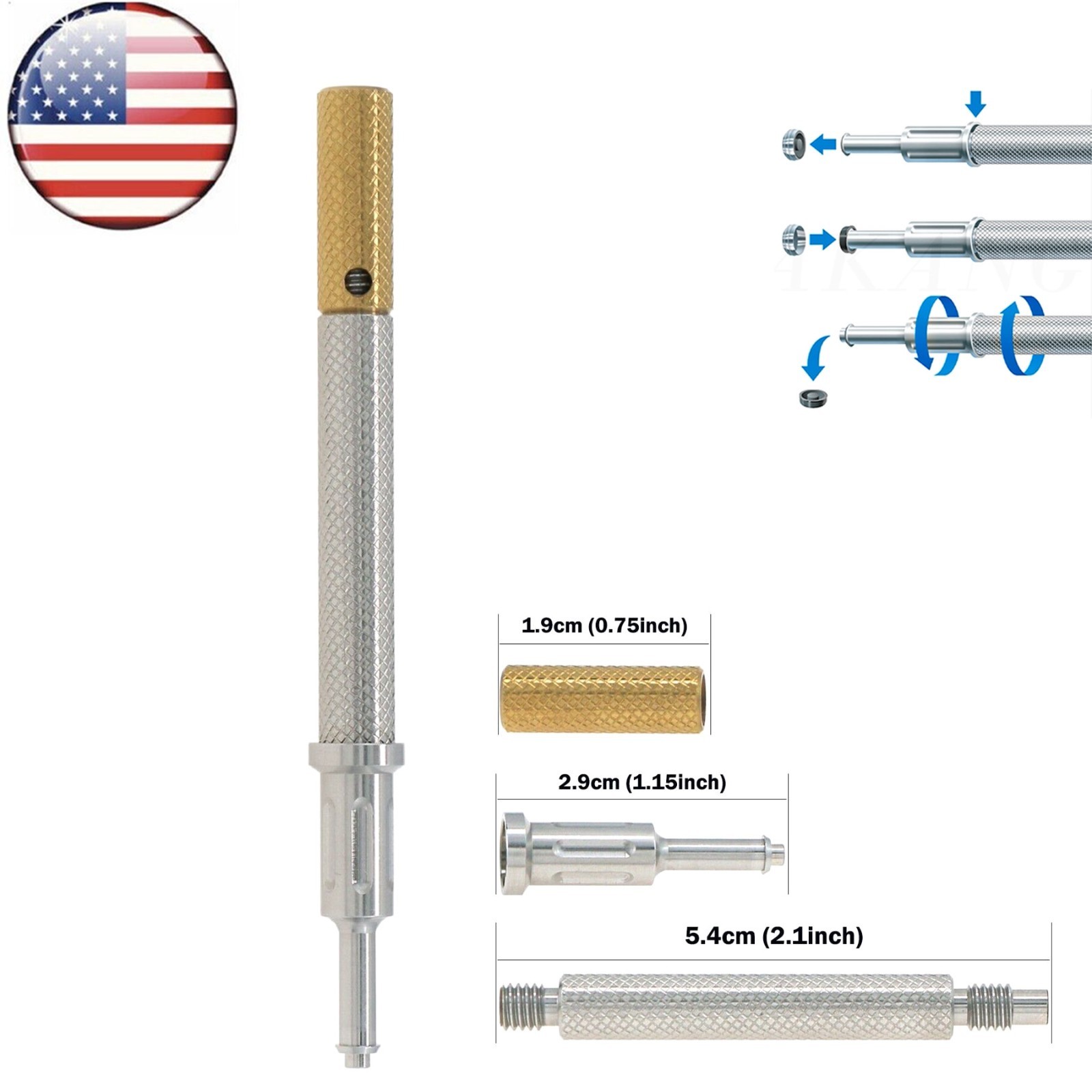 US Implant Metal Housing Caps Laboratory Remove Core Tool For Locator Universal