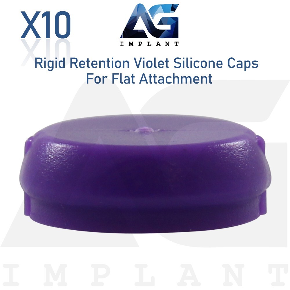10 Rigid Silicone Caps For Flat Attachment Prosthetic System Dental Overdenture