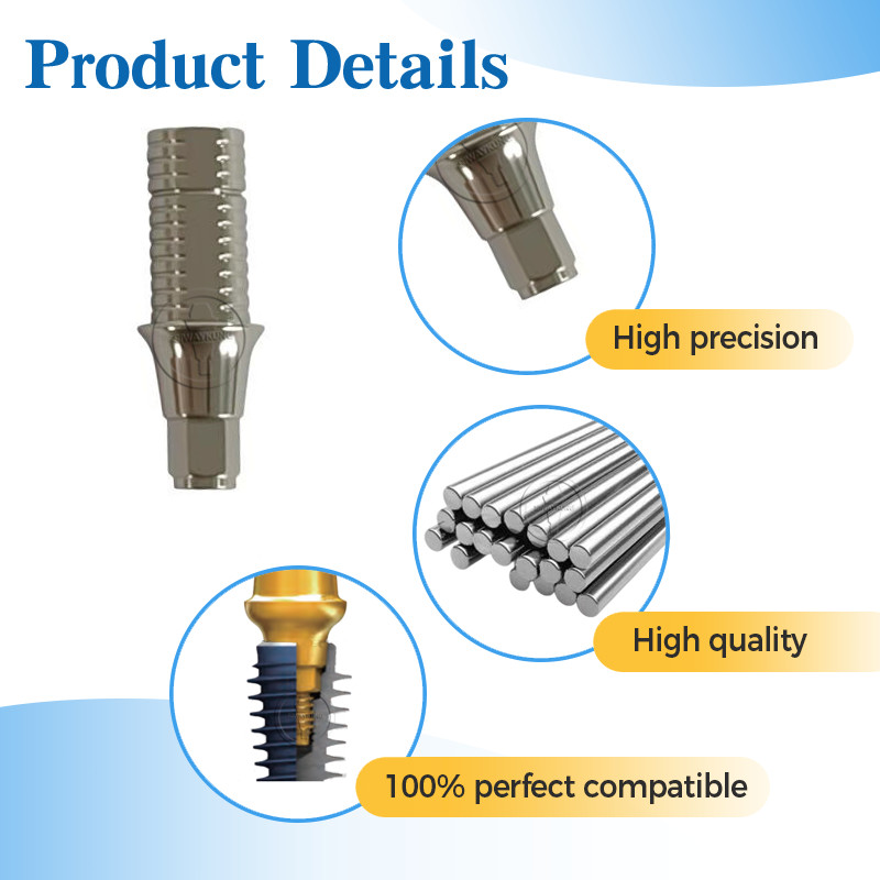 5 pcs Titanium base Abutment CAD/CAM ti base fit to Neodent GM platform D4.0