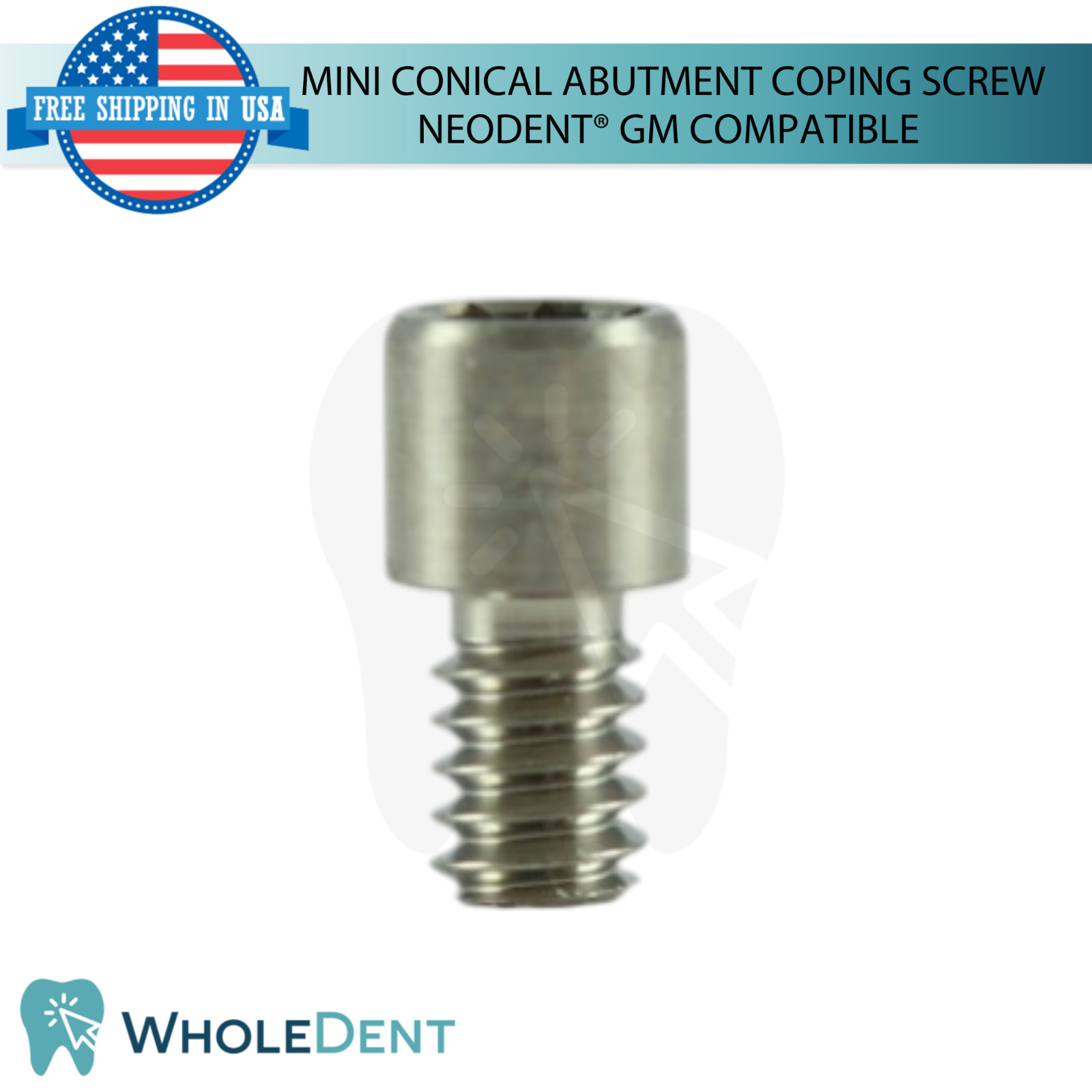 5x Dental Screw Mini Conical Prosthetic Coping Compatible with Neodent® GM