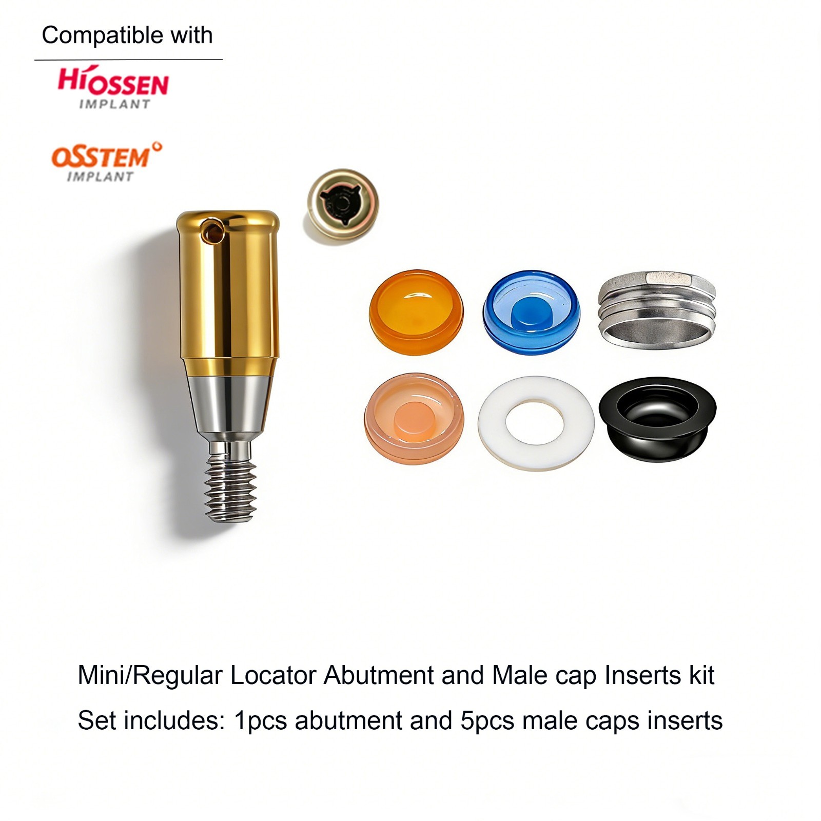 ZEST Locator Titanium Abutment for Hiossen ET Mini Regular Implant Screws Legacy