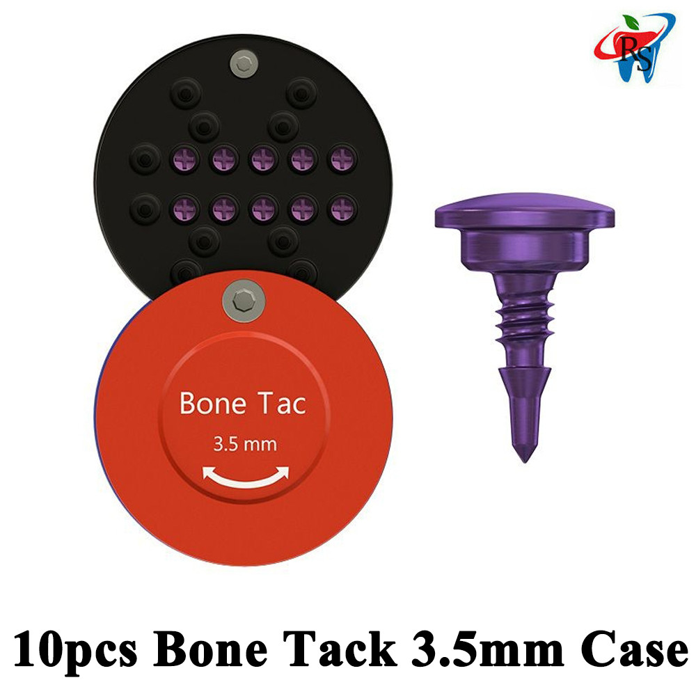 10pcs Dental GBR Bo ne Tack Screw 3.5mm Case Surg ical Membrane Fixation