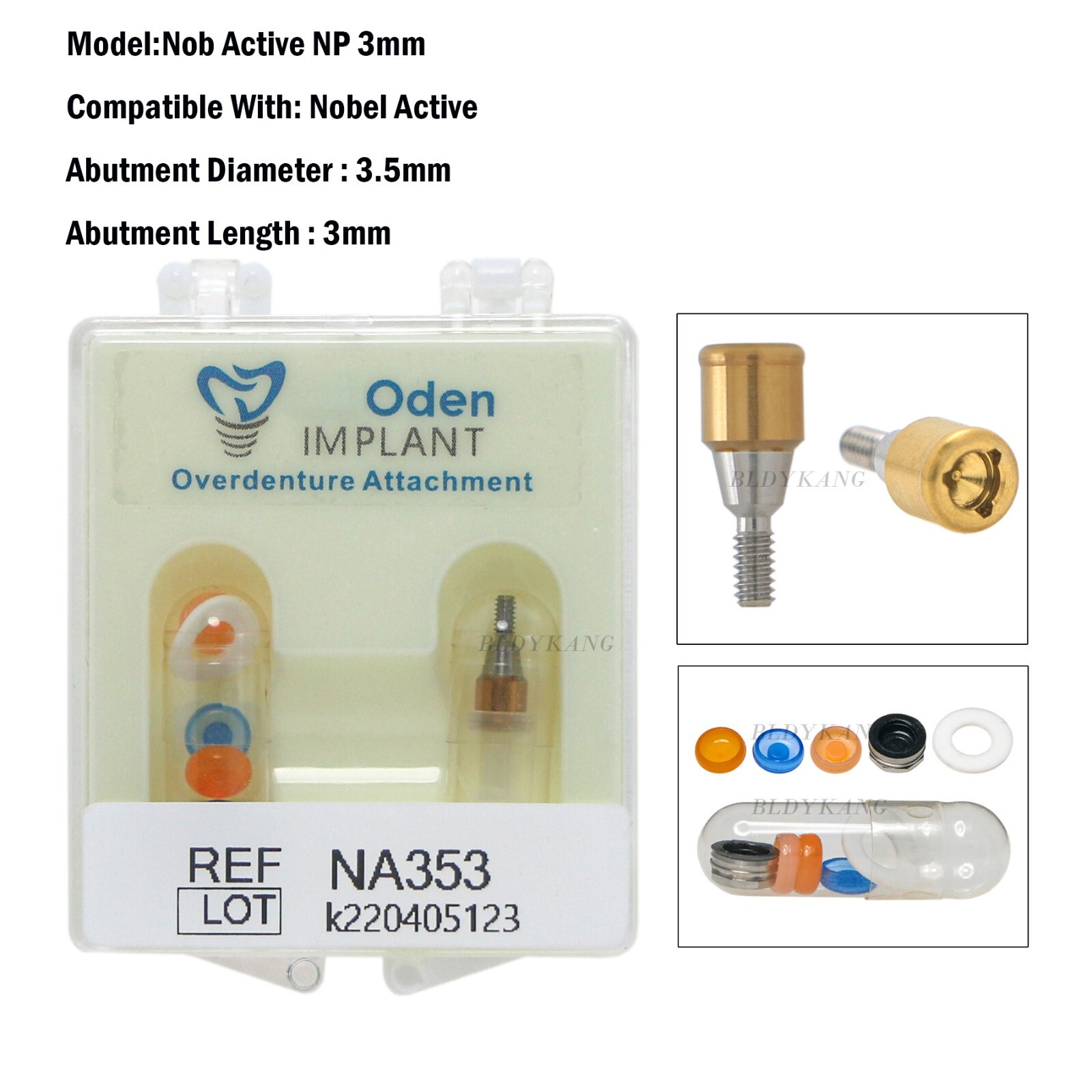 Dental NP/RP Removable Conical Attachment Male Cap Loc ator Core Tool For Nobel