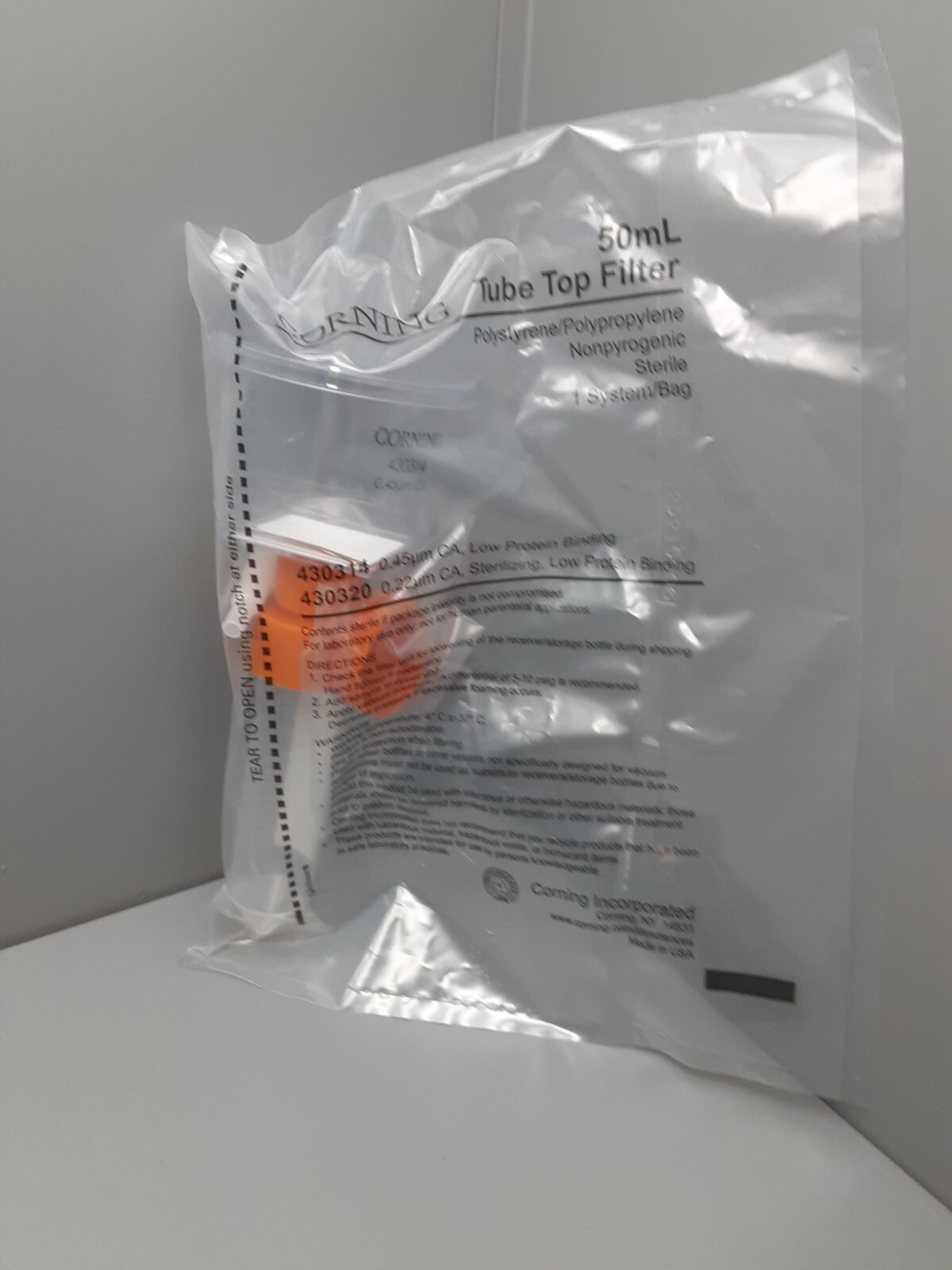NEW CORNING 50ML TUBE TOP FILTER (0.45UM CA) LOW PROTEIN BINDING (1) 430314
