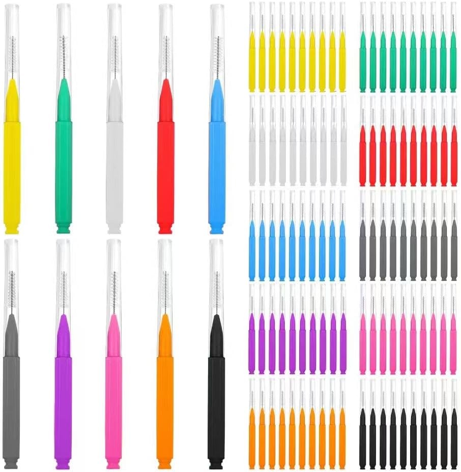 100PCS Interdental Brushes Between Teeth for Braces, Flossers Brush Cleaner, Ort