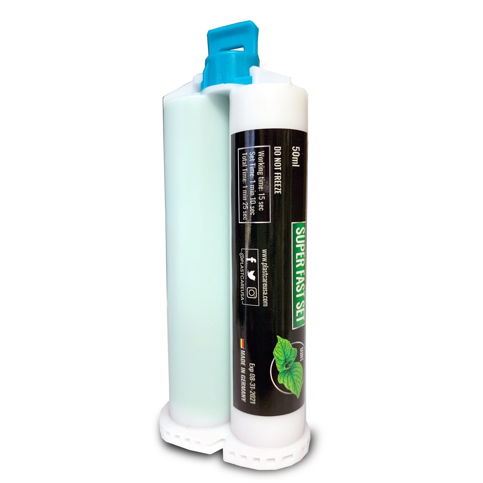 2 x Dental Bite Registration Material, Super Fast Set (50ml Cartridges) German