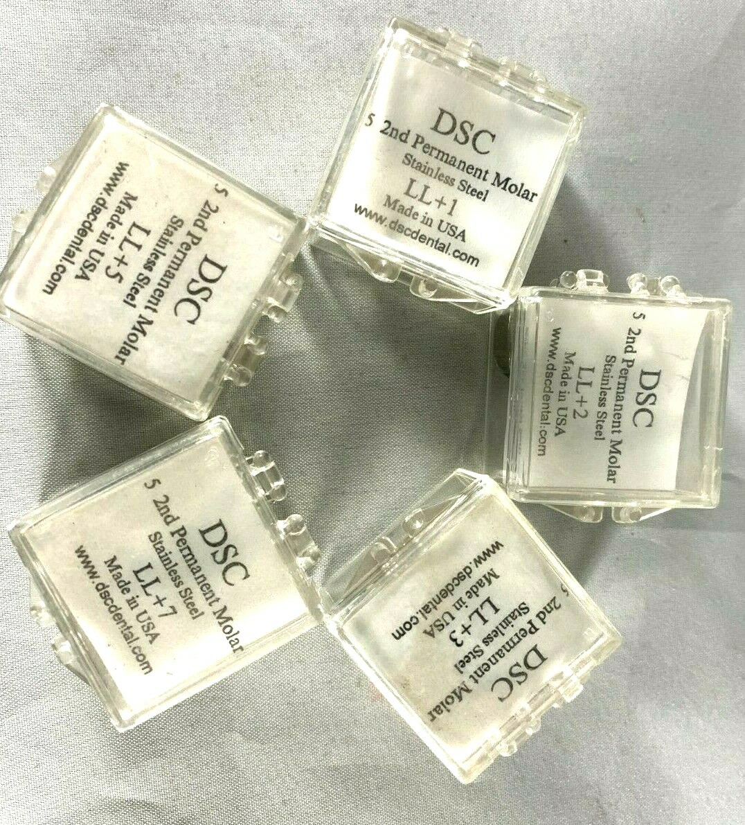 DSC Dental 2nd Permanent Molar Stainless Steel 5/Pk All sizes USA