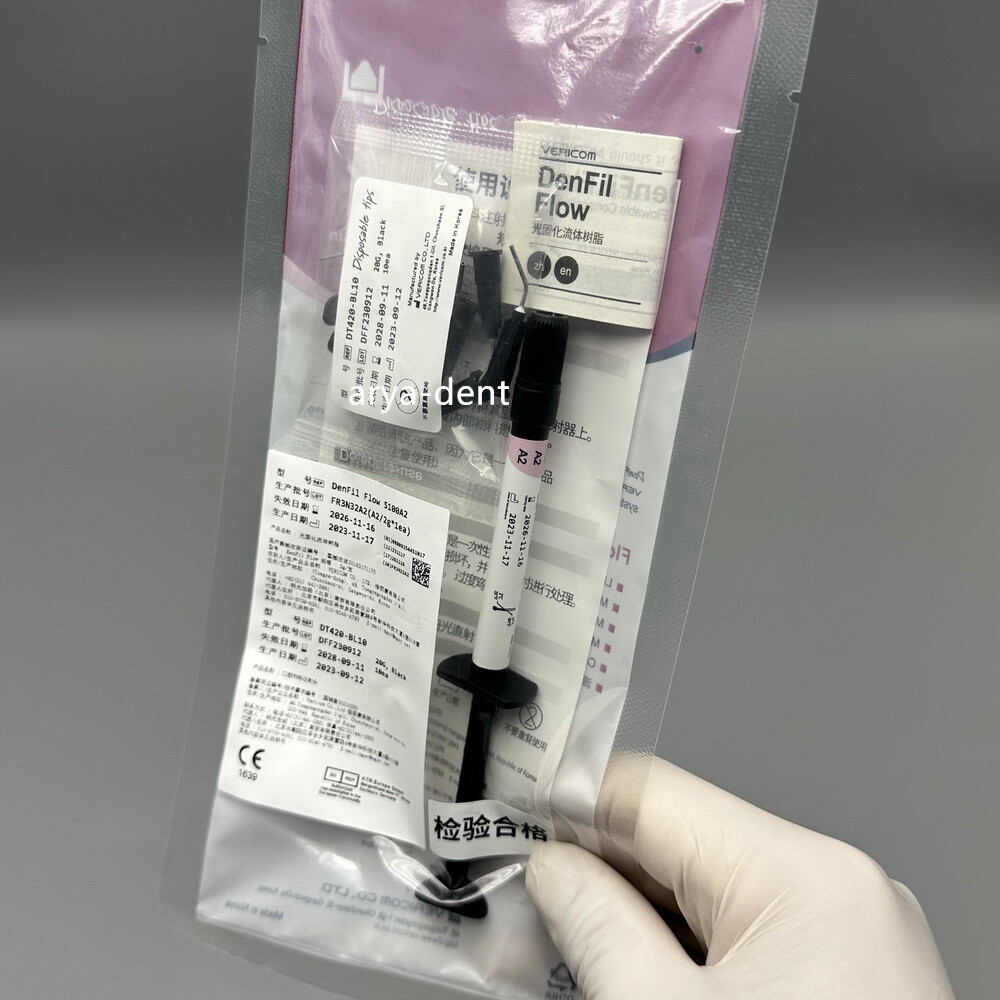 DenFil Flow Light-cured Flowable Composite Resin Syringe w TipsA1/A2/A3/A3.5/B1