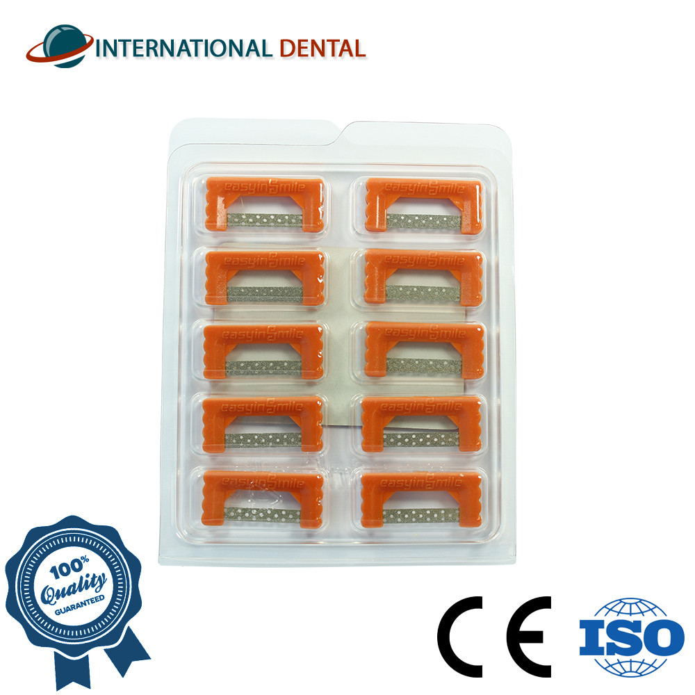 Dental Orthodontic EasyinSmile Widener Bright Orange IPR Strips Set 10pcs