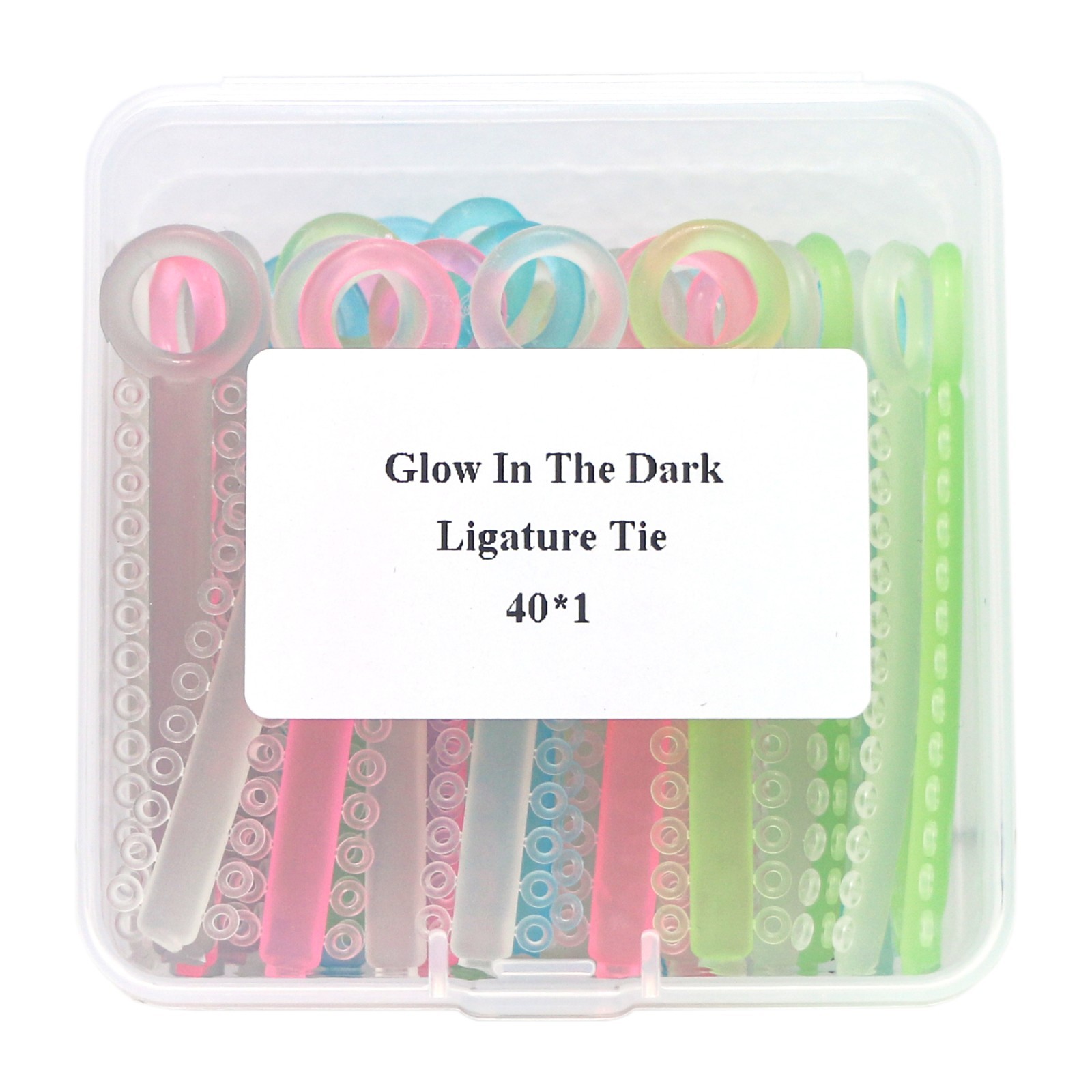 40 Stick Dental Orthodontic Ligature Ties Glow in Dark Braces Elastic Rubber
