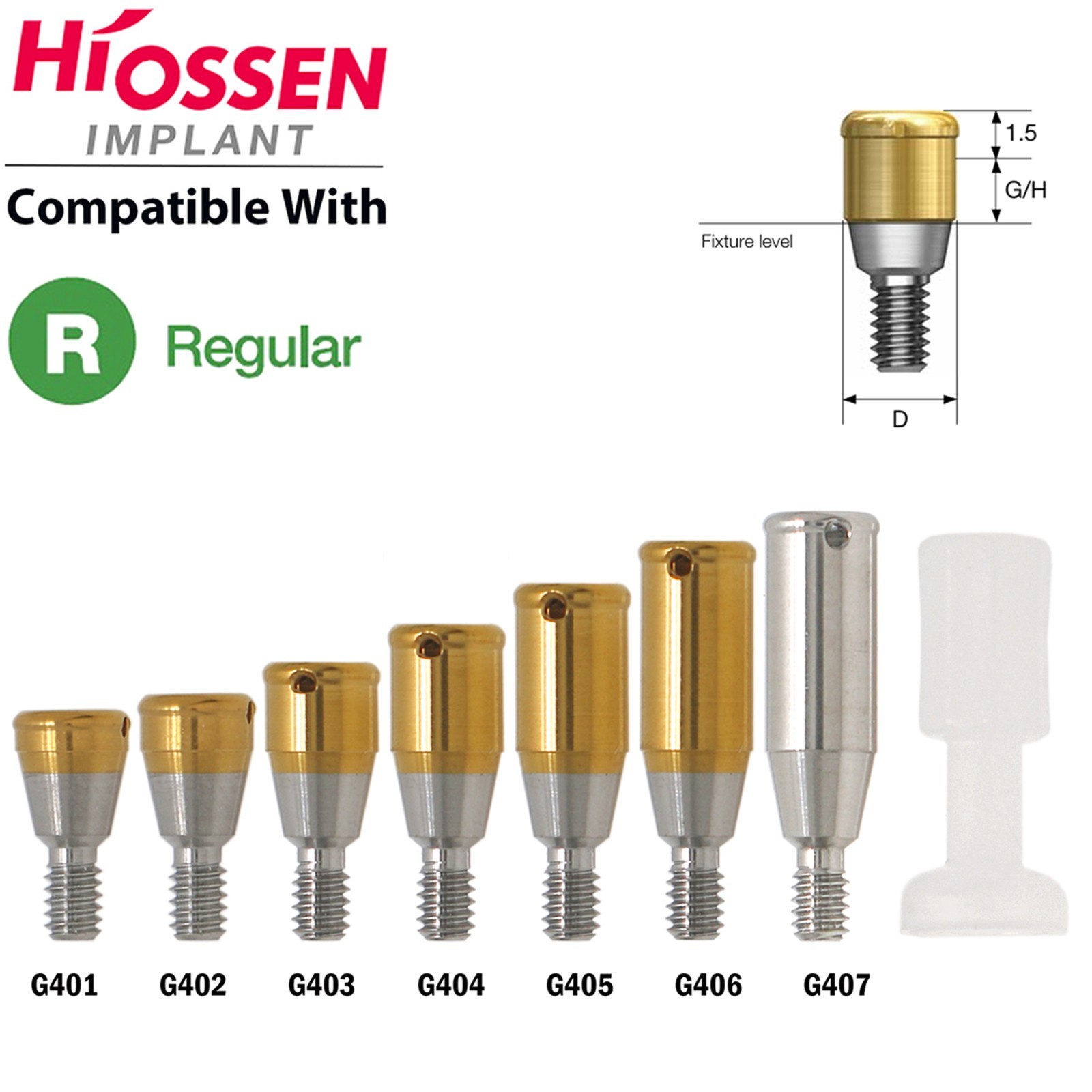 US Overdenture Locator Ti Abutment Fits Zest Hiossen/Osstem/ Nobel/Zimmer/Mis