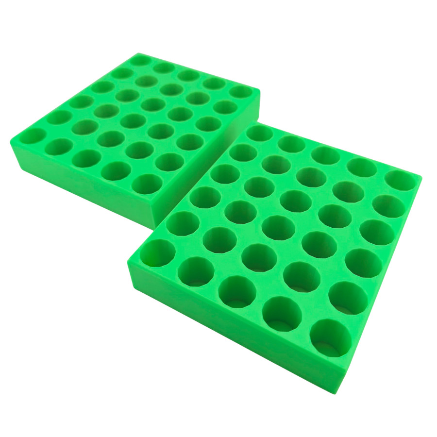 Blood Collection Tube Holder 2 Pack Green 16mm 10ml Phlebotomy Lab Rack USA Made