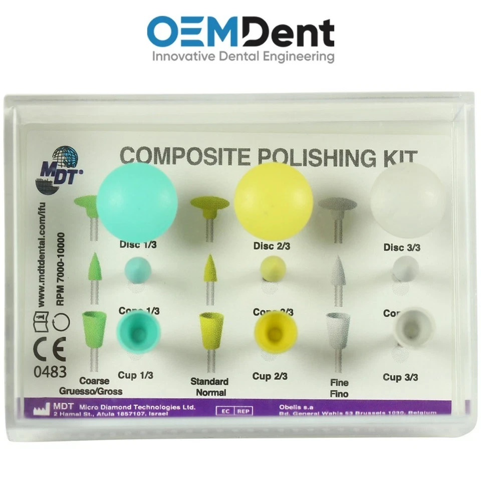MDT 3 Steps Composite Dental Polishing Kit High-Gloss Finish, Restorative