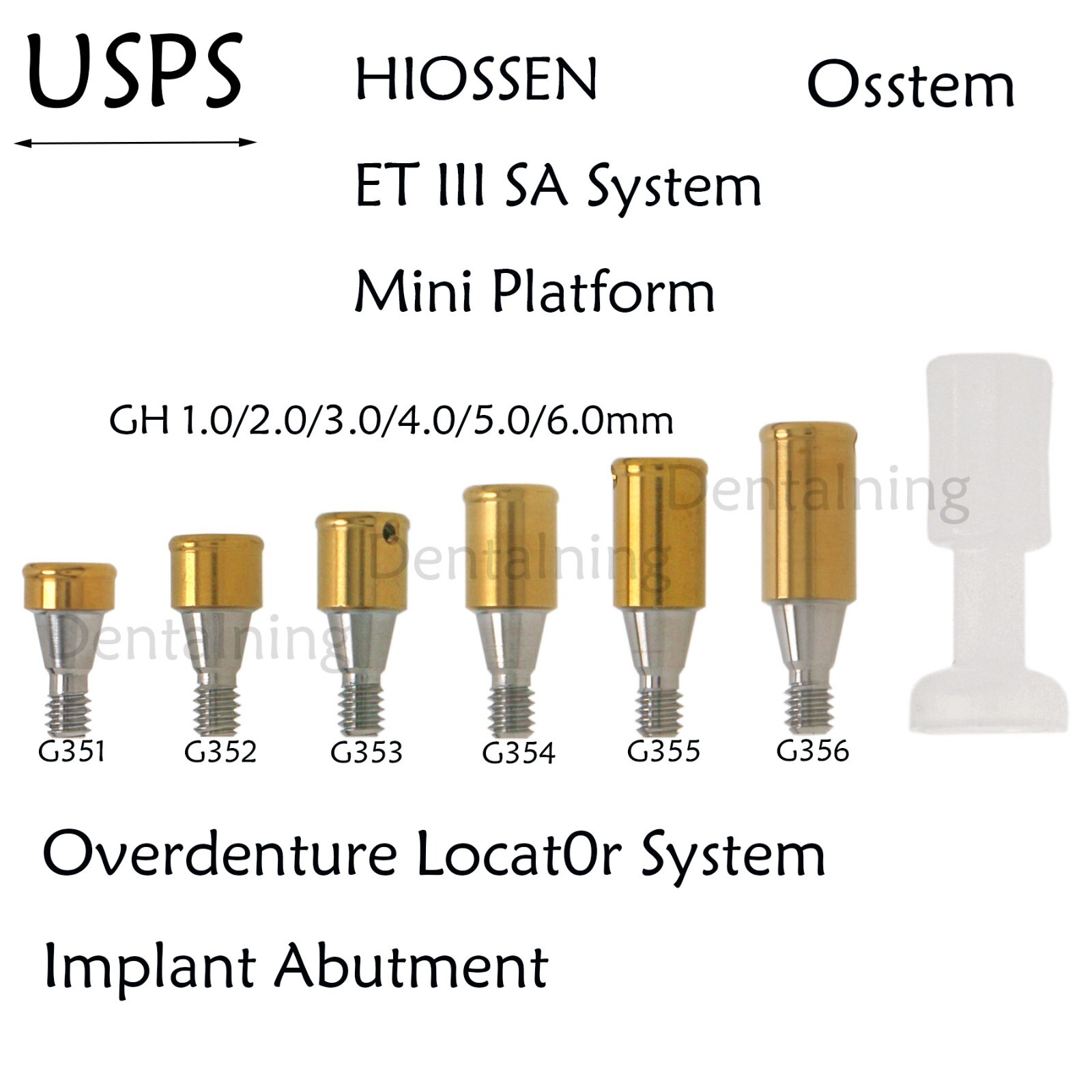US Dental Hiossen ET Mini Overdenture Locator Abutment & Male Cap Inserts Tools