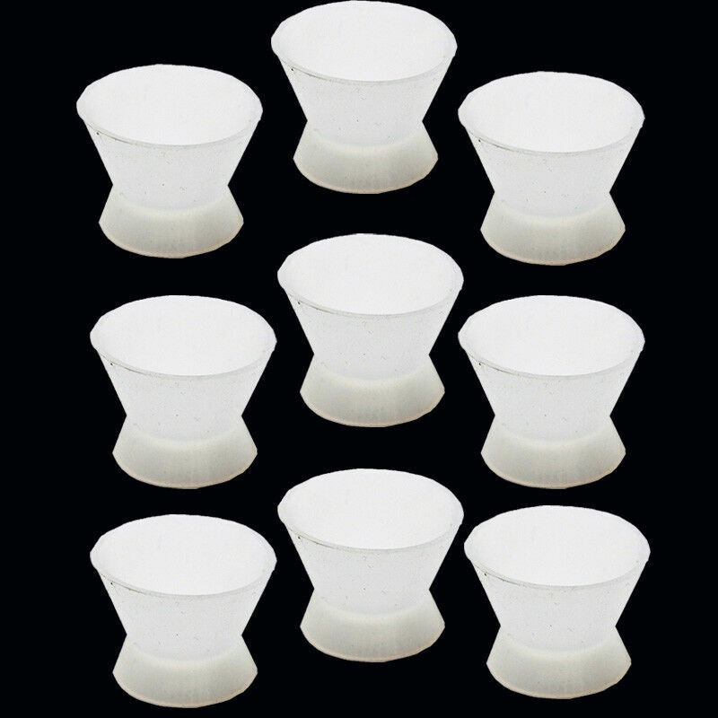 10×DENTAL FLEXIBLE SILICONE DAPPEN BOWL DISH MIXING CUP WHITE 7ML SALE bomaoer
